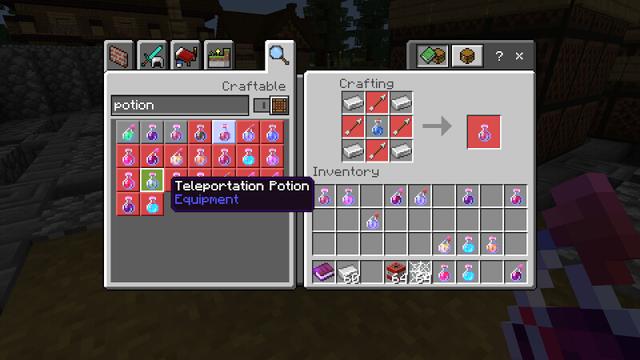 Screenshot of the Minecraft Bedrock Marketplace product Potions++ (CRAFTABLE) created by Kreatik Studios.