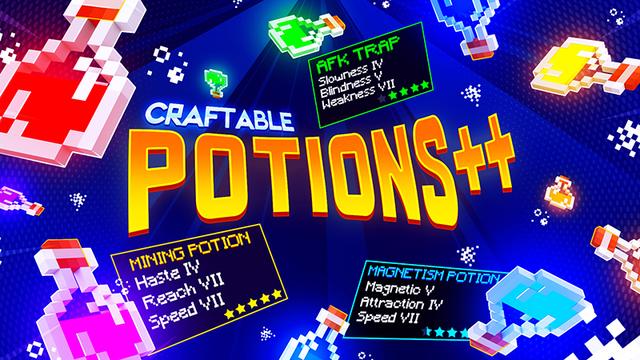 Thumbnail of the Minecraft Bedrock Marketplace product Potions++ (CRAFTABLE) created by Kreatik Studios.