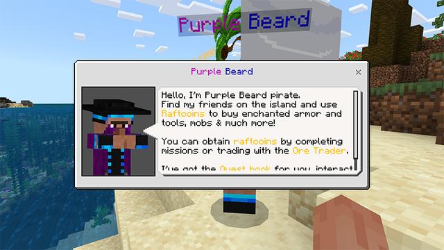 Screenshot of the Minecraft Bedrock Marketplace product RAFT SURVIVAL created by Kreatik Studios.