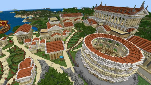 Screenshot of the Minecraft Bedrock Marketplace product Rome City created by Kreatik Studios.