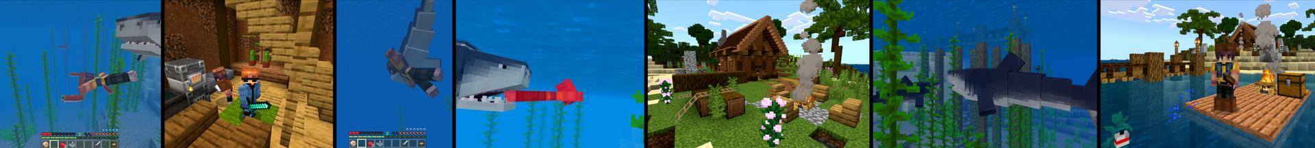 Panorama of the Minecraft Bedrock Marketplace product Sharks Survival created by Kreatik Studios.
