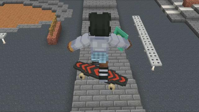 Screenshot of the Minecraft Bedrock Marketplace product Skateboards created by Kreatik Studios.