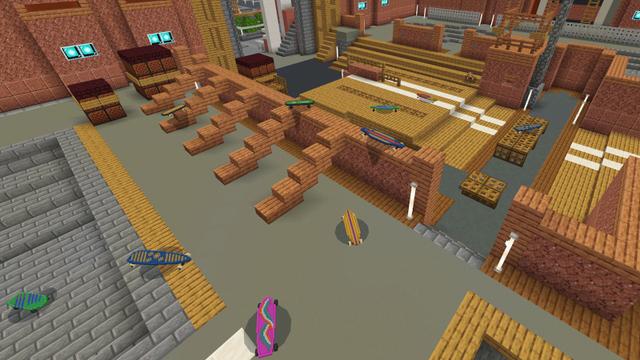 Screenshot of the Minecraft Bedrock Marketplace product Skateboards created by Kreatik Studios.