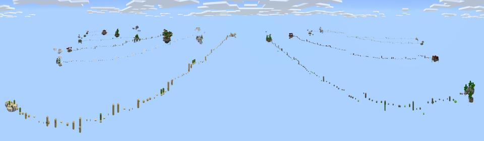 Panorama of the Minecraft Bedrock Marketplace product Skyblock Parkour created by Kreatik Studios.