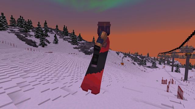 Screenshot of the Minecraft Bedrock Marketplace product SNOWBOARDS created by Kreatik Studios.