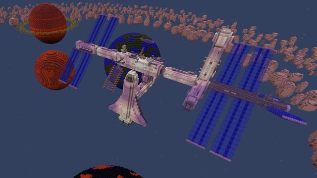 Screenshot of the Minecraft Bedrock Marketplace product Space Station Life created by Kreatik Studios.