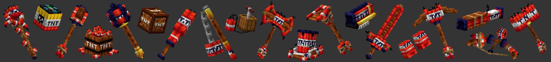 Panorama of the Minecraft Bedrock Marketplace product TNT WEAPONS created by Kreatik Studios.