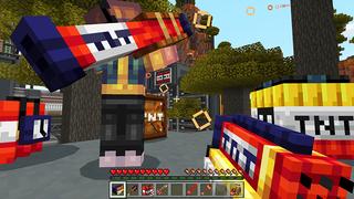 Screenshot of the Minecraft Bedrock Marketplace product TNT WEAPONS created by Kreatik Studios.
