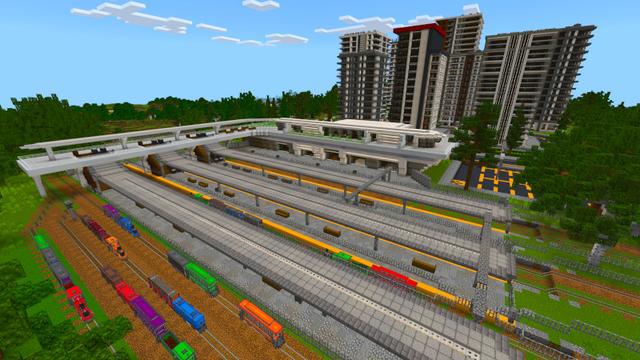 Screenshot of the Minecraft Bedrock Marketplace product Trains (Craftable) created by Kreatik Studios.