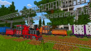 Screenshot of the Minecraft Bedrock Marketplace product Trains (Craftable) created by Kreatik Studios.