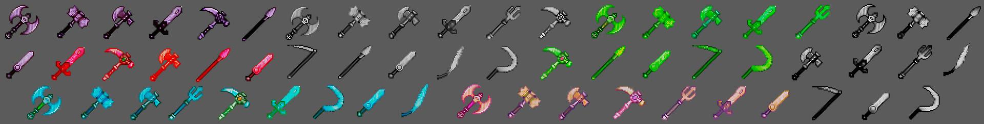 Panorama of the Minecraft Bedrock Marketplace product ULTIMATE WEAPONS created by Kreatik Studios.
