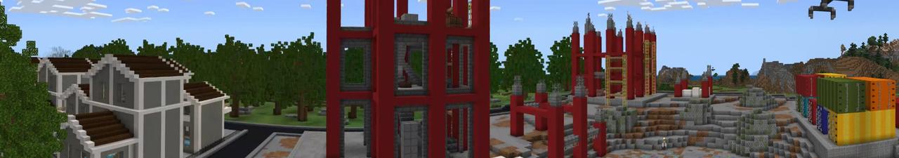 Panorama of the Minecraft Bedrock Marketplace product 100 Days Lucky Block created by Kubo Studios.