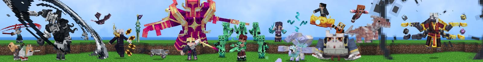 Panorama of the Minecraft Bedrock Marketplace product ANIME JUTSU Add-On created by Kubo Studios.