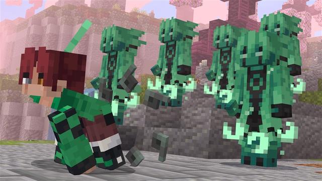 Screenshot of the Minecraft Bedrock Marketplace product ANIME JUTSU Add-On created by Kubo Studios.