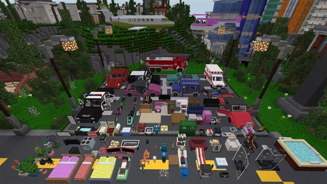 Screenshot of the Minecraft Bedrock Marketplace product City Furniture created by Kubo Studios.