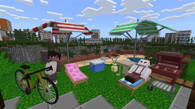 Screenshot of the Minecraft Bedrock Marketplace product City Furniture created by Kubo Studios.