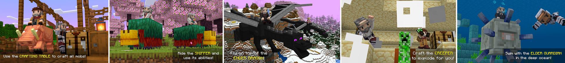 Panorama of the Minecraft Bedrock Marketplace product Craftable Mobs created by Kubo Studios.