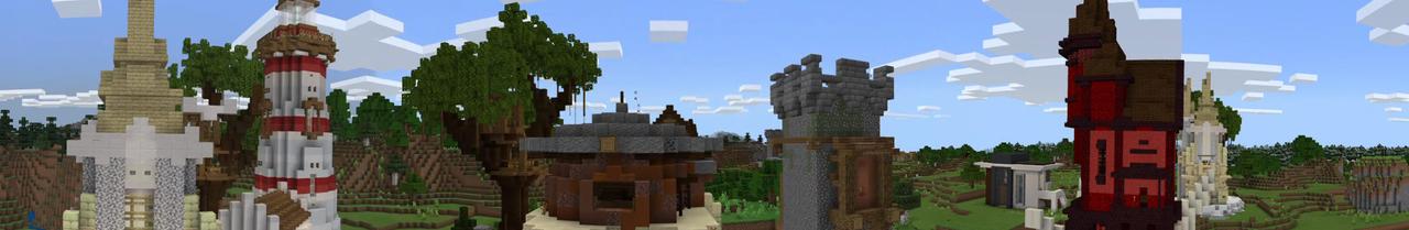 Panorama of the Minecraft Bedrock Marketplace product Craftable Survival Bases created by Kubo Studios.