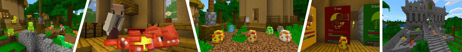 Panorama of the Minecraft Bedrock Marketplace product Cute Dinosaurs created by Kubo Studios.