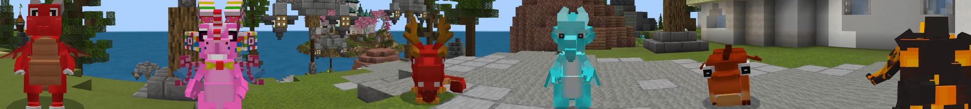 Panorama of the Minecraft Bedrock Marketplace product Cute Dragons created by Kubo Studios.