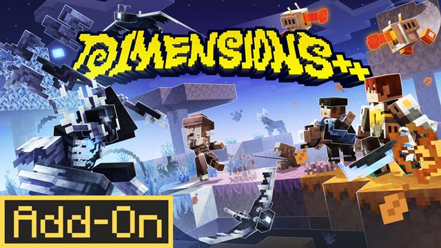 Thumbnail of the Minecraft Bedrock Marketplace product DIMENSIONS++ Add-On created by Kubo Studios.