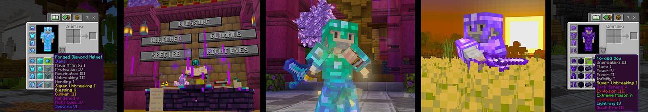 Panorama of the Minecraft Bedrock Marketplace product Enchants Expansion created by Kubo Studios.