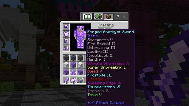Screenshot of the Minecraft Bedrock Marketplace product Enchants Expansion created by Kubo Studios.