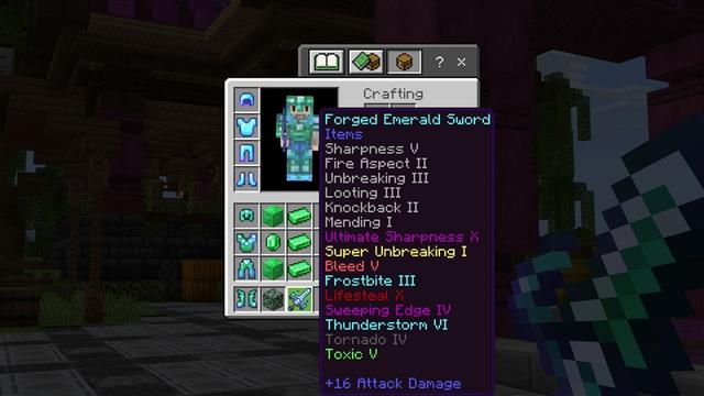 Screenshot of the Minecraft Bedrock Marketplace product Enchants Expansion created by Kubo Studios.