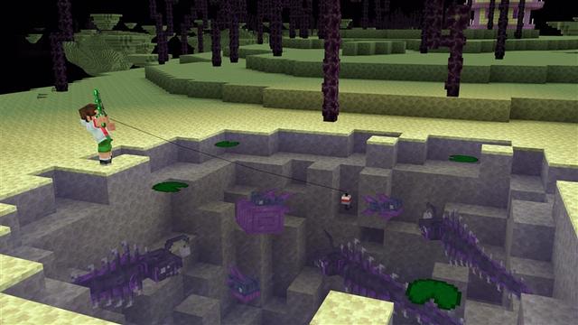 Screenshot of the Minecraft Bedrock Marketplace product FISHING++ Add-On created by Kubo Studios.