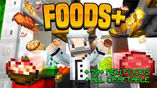 Thumbnail of the Minecraft Bedrock Marketplace product FOODS+ created by Kubo Studios.