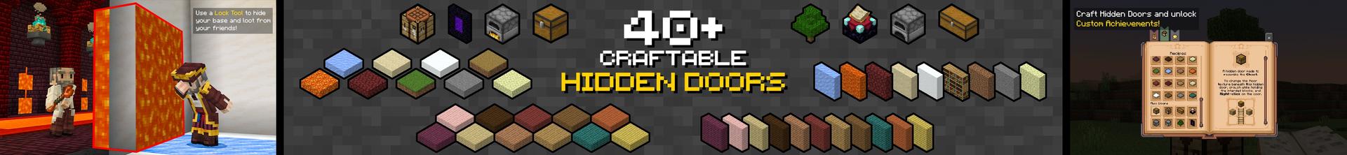 Panorama of the Minecraft Bedrock Marketplace product HIDDEN DOORS created by Kubo Studios.