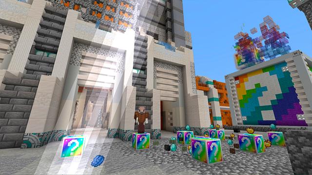 Screenshot of the Minecraft Bedrock Marketplace product Lucky Block: Rainbow created by Kubo Studios.