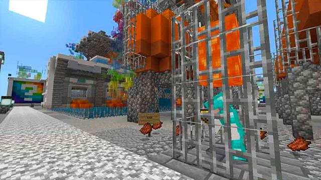 Screenshot of the Minecraft Bedrock Marketplace product Lucky Block: Rainbow created by Kubo Studios.
