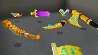 Screenshot of the Minecraft Bedrock Marketplace product Lucky Block Weapons created by Kubo Studios.