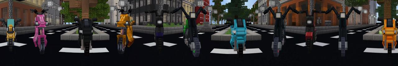 Panorama of the Minecraft Bedrock Marketplace product Motorcycle City created by Kubo Studios.