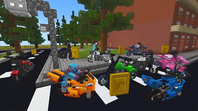 Screenshot of the Minecraft Bedrock Marketplace product Motorcycle City created by Kubo Studios.