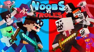 Thumbnail of the Minecraft Bedrock Marketplace product NOOBS vs TROLLS created by Kubo Studios.
