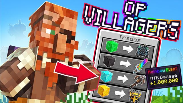 Thumbnail of the Minecraft Bedrock Marketplace product OP Villagers created by Kubo Studios.