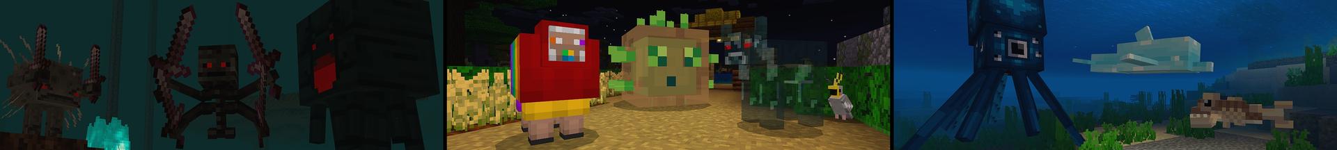 Panorama of the Minecraft Bedrock Marketplace product Overpowered Mobs created by Kubo Studios.