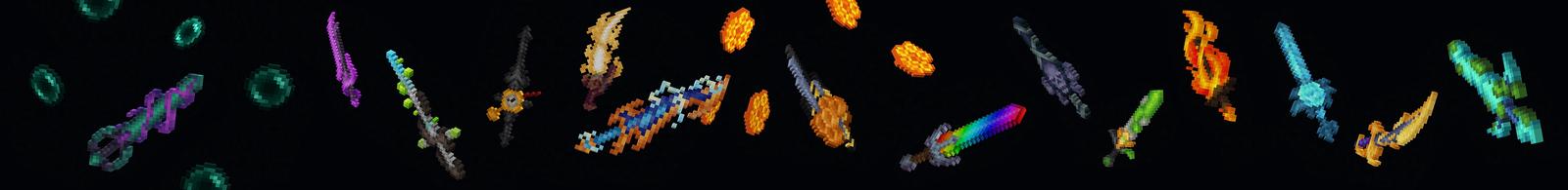 Panorama of the Minecraft Bedrock Marketplace product Overpowered Swords created by Kubo Studios.
