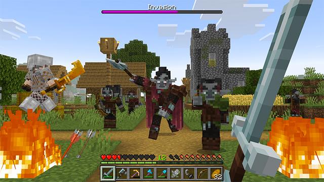 Screenshot of the Minecraft Bedrock Marketplace product PILLAGERS++ Add-On created by Kubo Studios.