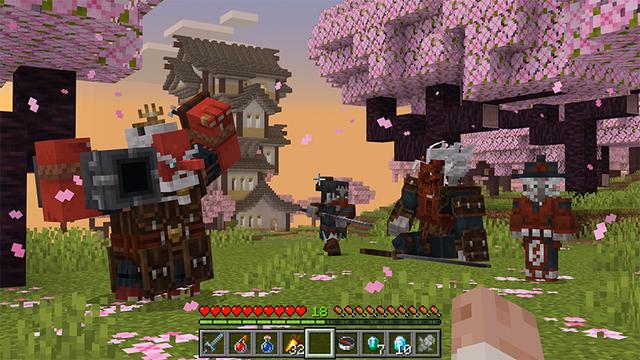 Screenshot of the Minecraft Bedrock Marketplace product PILLAGERS++ Add-On created by Kubo Studios.