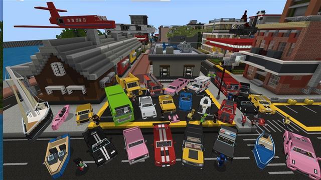 Screenshot of the Minecraft Bedrock Marketplace product Realistic Vehicles created by Kubo Studios.