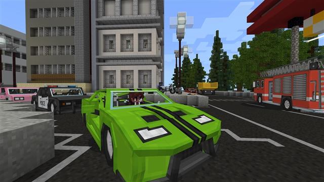 Screenshot of the Minecraft Bedrock Marketplace product Realistic Vehicles created by Kubo Studios.