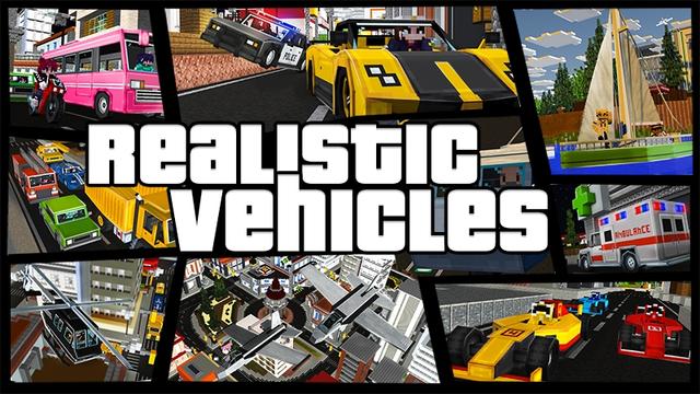 Thumbnail of the Minecraft Bedrock Marketplace product Realistic Vehicles created by Kubo Studios.