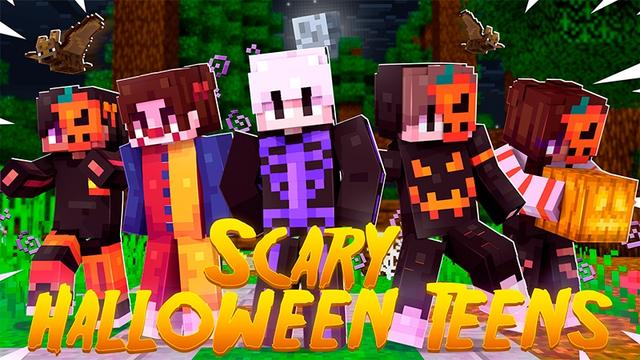 Thumbnail of the Minecraft Bedrock Marketplace product Scary Halloween Teens created by Kubo Studios.
