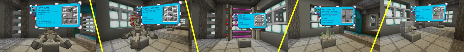 Panorama of the Minecraft Bedrock Marketplace product Security Gadgets created by Kubo Studios.