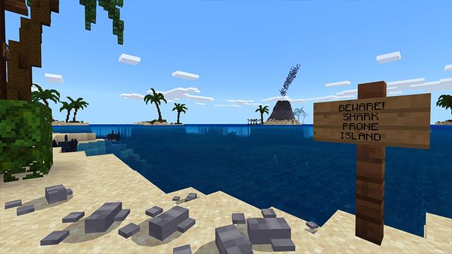 Screenshot of the Minecraft Bedrock Marketplace product Sharks Survival! created by Kubo Studios.