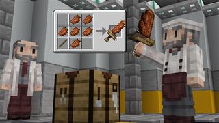 Screenshot of the Minecraft Bedrock Marketplace product Ultimate Mob Weapons created by Kubo Studios.