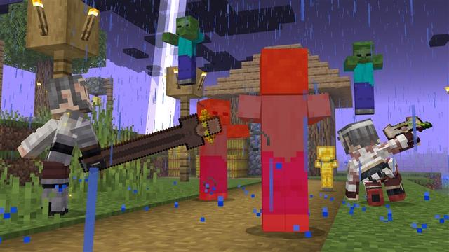 Screenshot of the Minecraft Bedrock Marketplace product Ultimate Mob Weapons created by Kubo Studios.